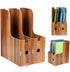 MUNEFE Desk File Sorter Organizer, Wooden Desk Organizer, Magazine Book File Stand Organizer, Desktop Bookshelf Storage