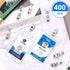 Metal Badge Clips, Double Hole ID Badge Clips with Clear PVC Straps, 400 Pack for Office Supplies
