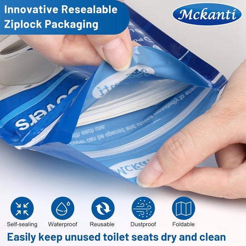 60 Pack Mckanti Toilet Seat Covers Disposable - XL Flushable Paper Toilet Seat Covers for Adults Kids Potty Training