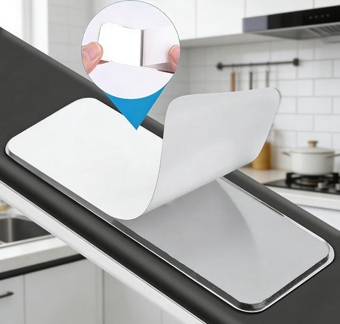 Bairuiin 12 Closet Counter pacs Metal Adhesive Strips for Magnetic Under Cabinet Lights for Stick-on Magnet Light