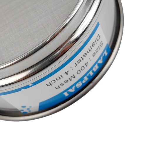 400 Mesh Lab Sieves, 4" Diameter, 304 Stainless Steel Wire Cloth Test Sieve for Industrial Laboratory
