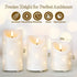 Wax,4" 5" 6" Set 3 Rechargeable Flameless LED Candles,Flickering Candles with Remote Control & Timer Embedded Fairy