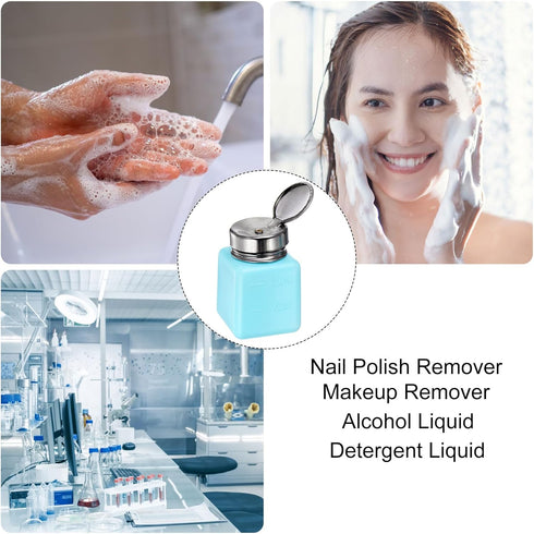 Solvent Alcohol Dispenser 120ml(4oz) Push Down Liquid Dispenser Pump with Stainless Steel Lid for Acetone Cleanser