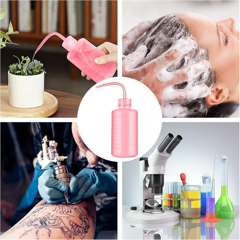 Wash Bottles - 2pcs 250ml Economy Plastic Safety Wash Bottle, Medical Label Green Soap Cleaning Bottle (Pink)