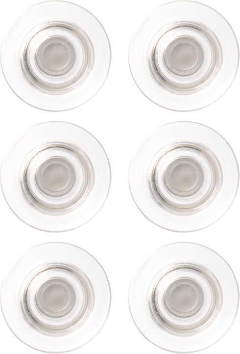 Quartet Strong Magnets for Glass Whiteboard, Large Clear Rare Earth Magnets, 6 Pack (85391)