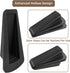 Premium Rubber Door Stoppers, 2 Pack Floor Wedge Door Stops for Heavy Duty Door, Carpet Gaps (Black)