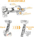 165 48mm 2 /1 TamBee Corner Cabinet Hinge Bifold Degree Lazy Susan Door Hinge Full Overlay Soft Close Hinges Concealed