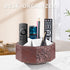 Remote Control Holder - Swivel Desk Organizer for Living Room, Leather Bedside Storage Caddy for Controllers