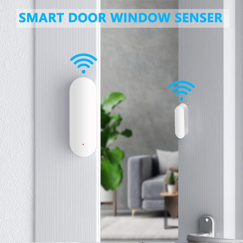 WiFi Door Sensor, Smart Window Contact Sensor for Home Security, Wireless Window Door Sensor Alarm Compatible with Alexa and Google Assistant, No Hub Required, (Batteries Included) 1 Pack