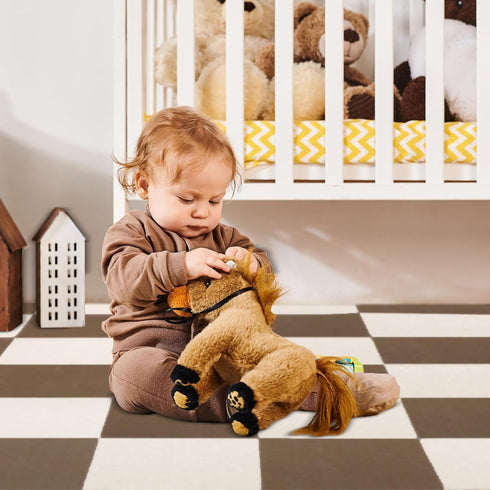 1111 inches Tiles(16 Baby Play Mat for Floor, Lightweight Non-Slip Self Adhesive Squares Carpet Floor PCS)