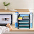 Stackable 4 Tier Paper Letter Tray Organizer, Mesh Desk Organizer with File Holder for Office Supplies, Black