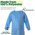 Reusable Isolation Gowns - Fluid Resistant Polyester Non-Disposable Gowns for Medical Facilities - Protective Washable PPE Gowns for Dental, Testing Lab, Hospital Use - One Size Unisex Green 10-Pack