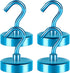 Neosmuk Heavy Duty Magnetic Hooks, Strong Magnet with Hook for Fridge, Neodymium Extra Strength Industrial Hooks for