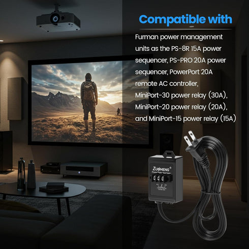 Zuomeng 120V Power Relay Accessory for Expanding Switched Outlet Capacity, Detects AC, SPDT Relay Trigger, Ideal