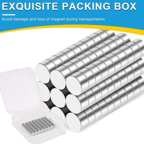 Small Magnets, 180 Pack Rare Earth Refrigerator Magnets 6x2mm Neodymium for Crafts, Whiteboard, Kitchen Cabinet