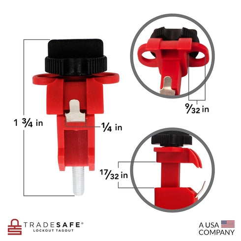 TRADESAFE Circuit Breaker Lockout Device, 3 Pack Tie Bar Breaker Lock, OSHA Compliant Industrial Grade Lock