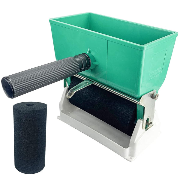 6 Inch Portable Glue Applicator Roller with Paint Bucket, Handheld Manual Adhesive Spreader for Woodworking