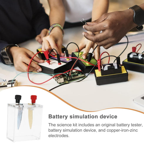 BETOOKY Primary Battery Experimenter Kit with Copper, Iron, Zinc Electrodes Science Experiment Supplies for Classroom