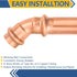 10-Pack Copper Press Elbow, GUOFIS, 1/2" x 1/2" 45° Elbow Fittings