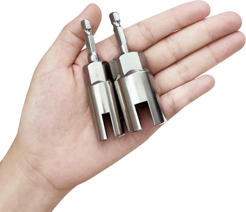 2 Pack Nut Driver Set (13mm, 19mm), 1/4 Inch Hex Shank Bit Socket Wrenches for Panel Nuts