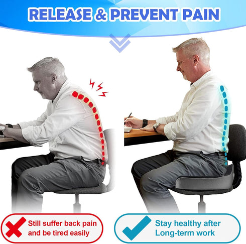 Tailbone ROYI Memory Foam Seat/Chair Cushion for Relieves Back, Sciatica Pain, Pain, Coccyx, Degenerating Disc