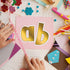 Barker Creek Letter Pop-Outs, 4" Gold, Multicolor Designer Letters for Bulletin Boards, Signs, Displays, and More