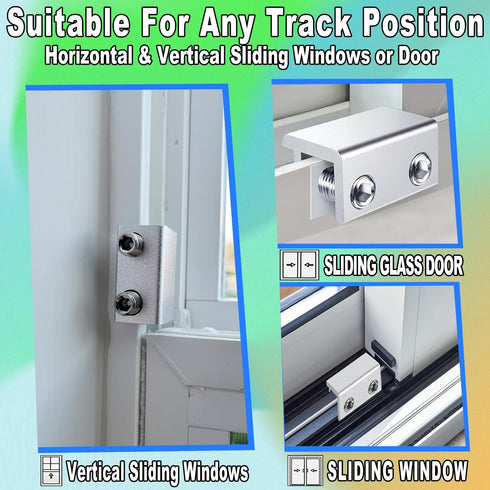 Locks,10 Sets Window Sliding Window Locks with Key, Window Locks for Up and Down Windows,Easy to Install Vertical