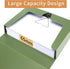 HUA JIE 2 Pack A4 Storage File Boxes, 65mm Spine Document Storage Box with Metal Clip for Office School, Green