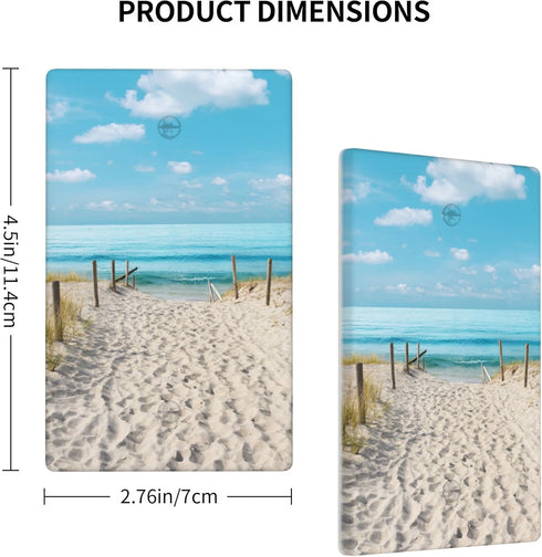 Blue Ocean White Sand Beach Outlet Covers, 1 Gang No Device Blank Wall Plate, Standard Size Light Switch Cover