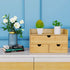 Desk Organizer with Drawers, Bamboo Desktop Organizers Storage for Bills, Office Supplies, Cosmetics, No Assembly