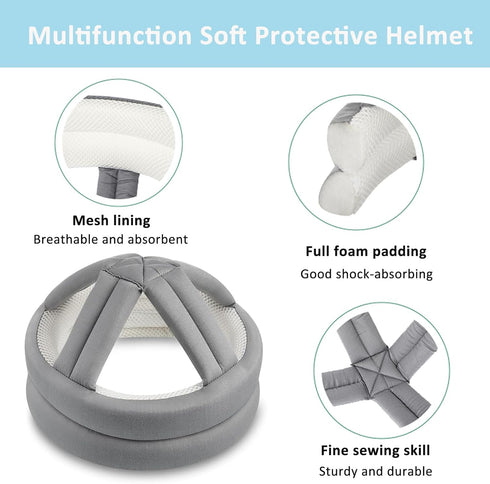 Zuaklpton Elderly Protective Helmet, Thick Soft Special Needs Safety Helmet Adjustable Breathable Seniors Fall