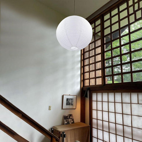 19.68" Lampshade(1 Pack) White Round Paper Lanterns, Chinese/Japanese Paper Lantern Pendant Light, Large Hanging Paper