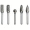 Tungsten Carbide Burr Set Double Cut – 5pcs 1/4" Shaft 3/8" Cutter Head Rotary File Tool, Die Grinder Bits for Metal