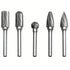 Tungsten Carbide Burr Set Double Cut – 5pcs 1/4" Shaft 3/8" Cutter Head Rotary File Tool, Die Grinder Bits for Metal