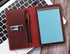Leather Journal Cover for 3.5" x 5.5" Pocket Notebook with Pen Loop, Compatible with Rocketbook Mini - Wine