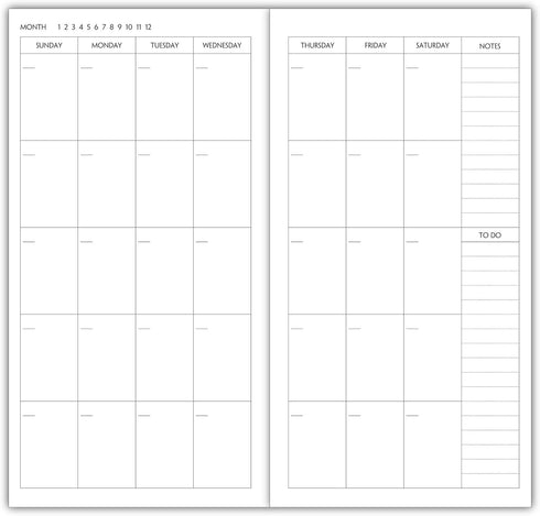 Nokingo 3-Pack Travelers Notebook Calendar, Undated Traveler Notebooks Monthly, 4.25"x8.25" Inserts