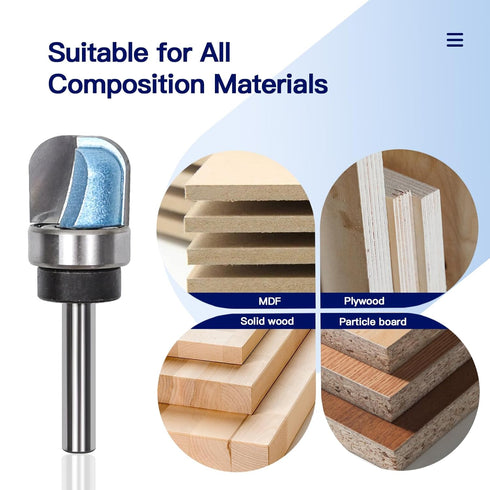 Carbide Tipped Dish Carving Bit Router Bits for Edge Forming, Industrial Grade Blue Cutting Tools for Woodworking