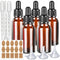 Teenitor Eye Dropper Bottles with Funnels, Plastic Transfer Pipettes & Labels, 30ml Glass Tincture Bottles, Amber