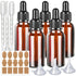Teenitor Eye Dropper Bottles with Funnels, Plastic Transfer Pipettes & Labels, 30ml Glass Tincture Bottles, Amber