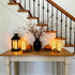 Haown 3D Set 3 Outdoor Flameless Candles, Patented Dual-LED, of Slanted Resin Pillars with Remote, Crisp White