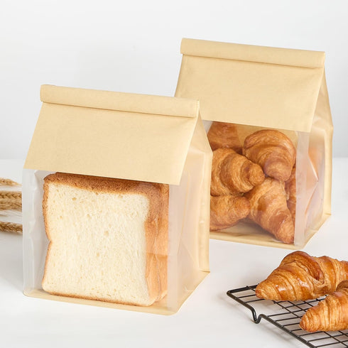50 6.3 5.1 10.3 Inch Packaging Ohuimrt PCS Bread Bags for Homemade Sourdough Breads, x x Tin Tie Tab Lock Paper Bakery