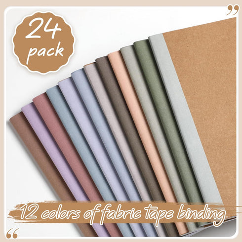 Harloon 24 Pcs A5 Composition Notebook Journals | 8 x 5.75 in College Ruled Kraft Notebooks with Rainbow Spines