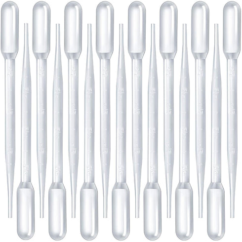 Teenitor 3ML Pipettes, Disposable Liquid Eye Dropper for Lab Science, Multi-Purpose Makeup Tool, 15Pcs