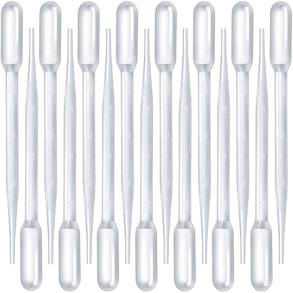Teenitor 3ML Pipettes, Disposable Liquid Eye Dropper for Lab Science, Multi-Purpose Makeup Tool, 15Pcs