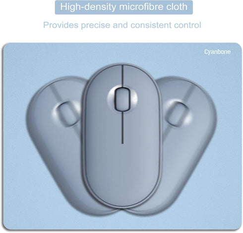 Mini Mouse Pad Small Size 2 Pack, Portable Blue Mouse Pad for Laptop, Cute Non Slip Rubber Base - 5.5 x 7 in