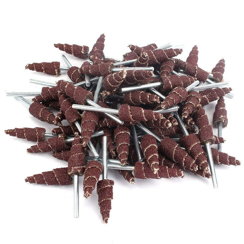 20Pcs 1/8" Shank 80 Grit Mounted Point - Abrasive Cone Shape Sandpaper for Grinding and Polishing Rotary Tool