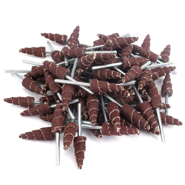 20Pcs 1/8" Shank 80 Grit Mounted Point - Abrasive Cone Shape Sandpaper for Grinding and Polishing Rotary Tool