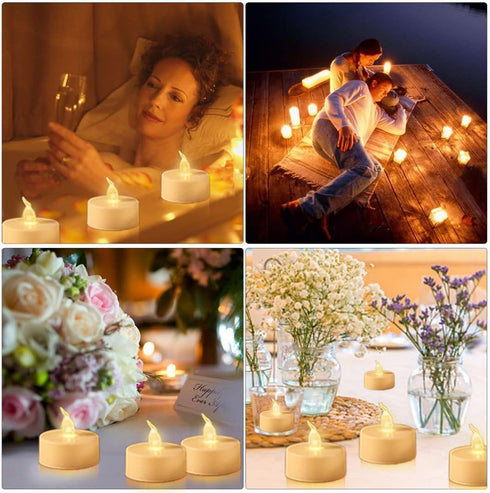 LED Tea Light Flameless Candles: 24PACK with Remote Control, Long Lasting Battery Operated Tealights for Home Decor