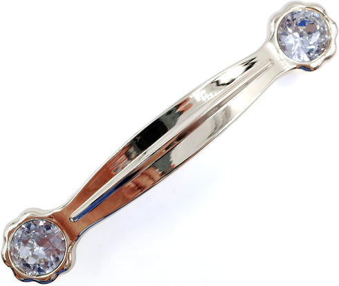 JETLAND 4-Pack, 4" PW6738GO102 Cabinet Drawer Crystal Pulls, Golden with Clear Glass, Hole Centers, Shining Daisy