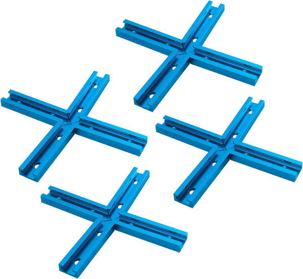 POWERTEC 71609-P4V 3" T-Track Intersection Kit with Predrilled Mounting Holes, 4 Sets,